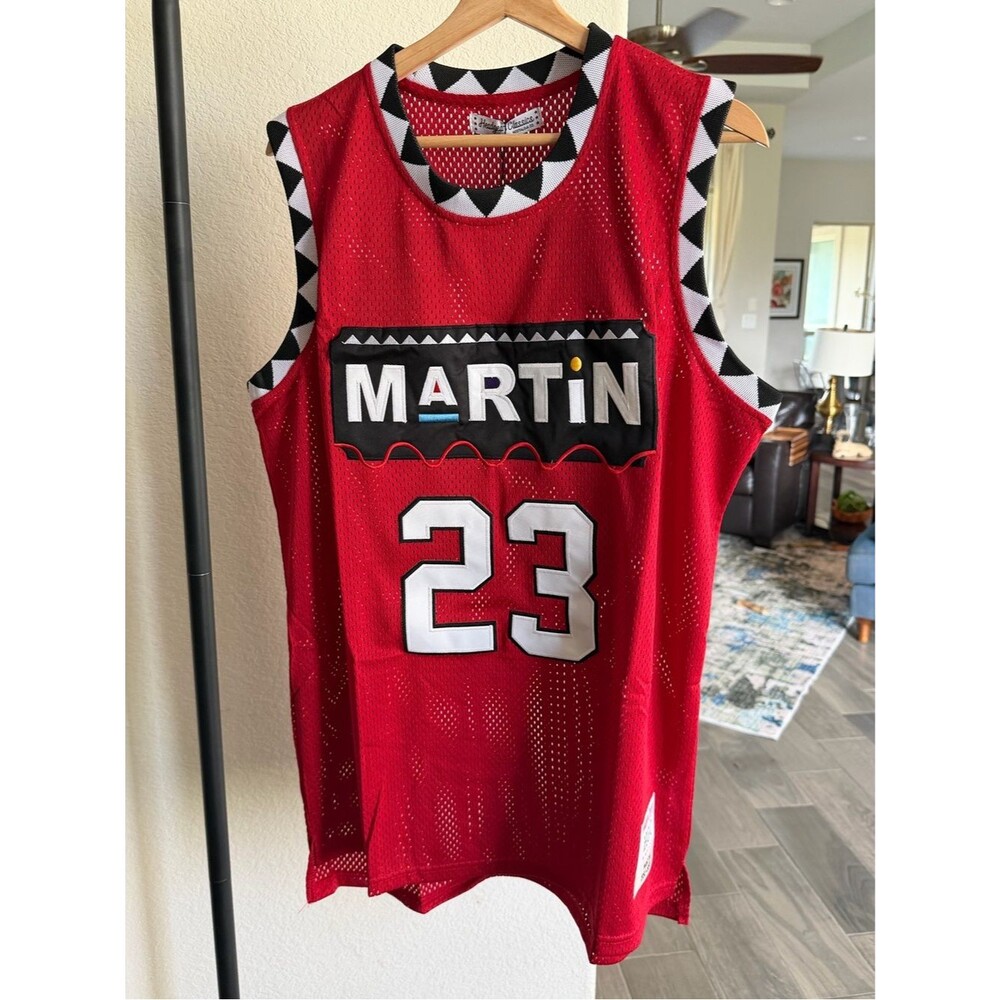 Headgear Classics Red Martin TV Show 90s Marty Mar 23 Mesh Basketball Jersey XL
